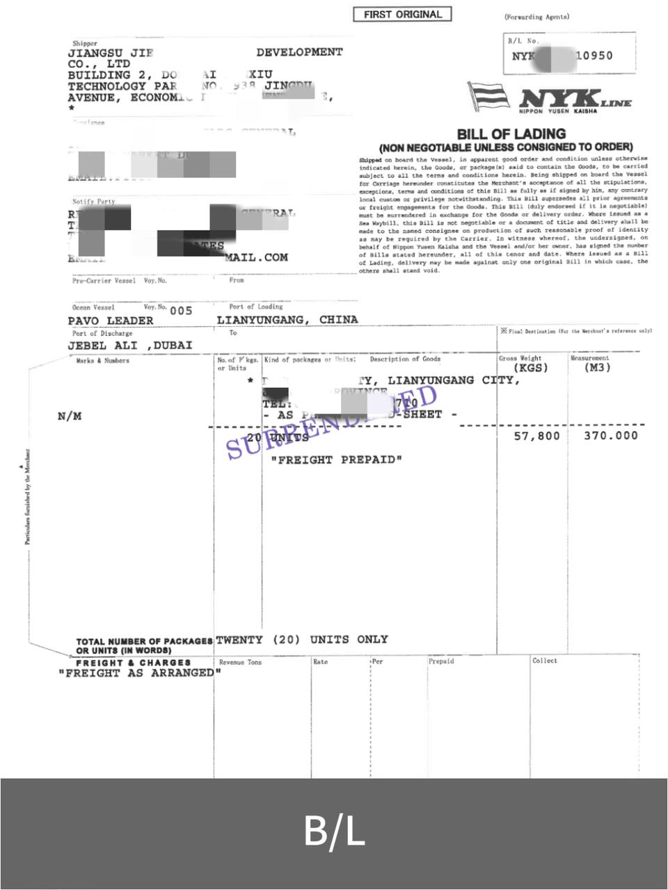 Bill of Lading